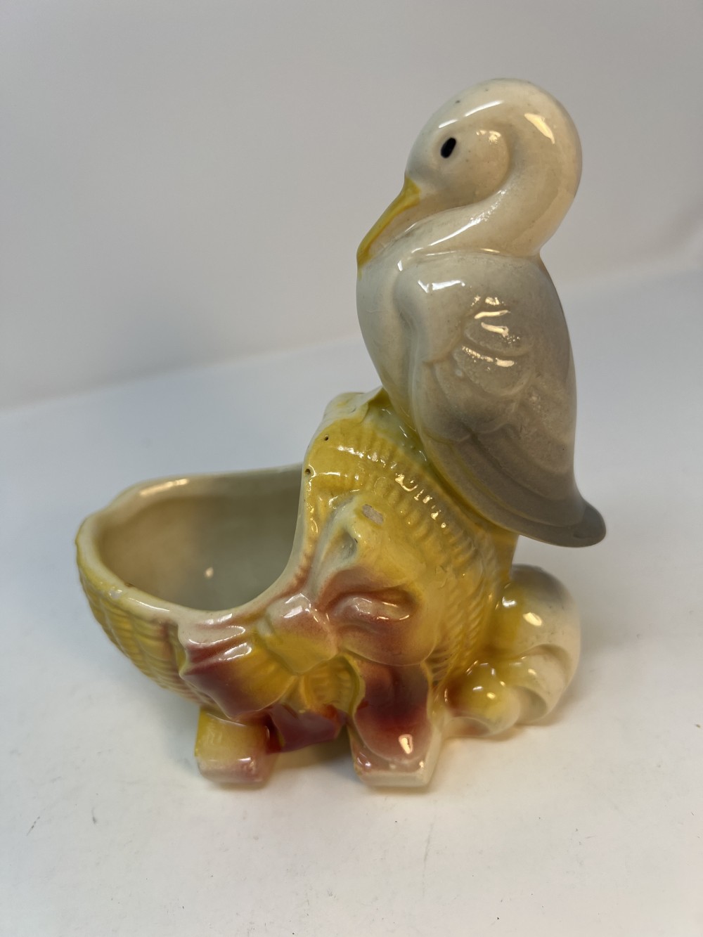 Vtg Royal Copley Ceramic Bird Planter