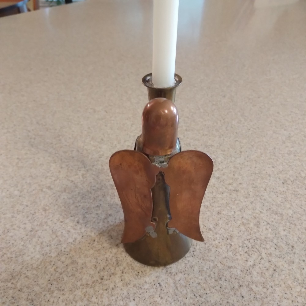 Copper and Brass Angel Candle Holder