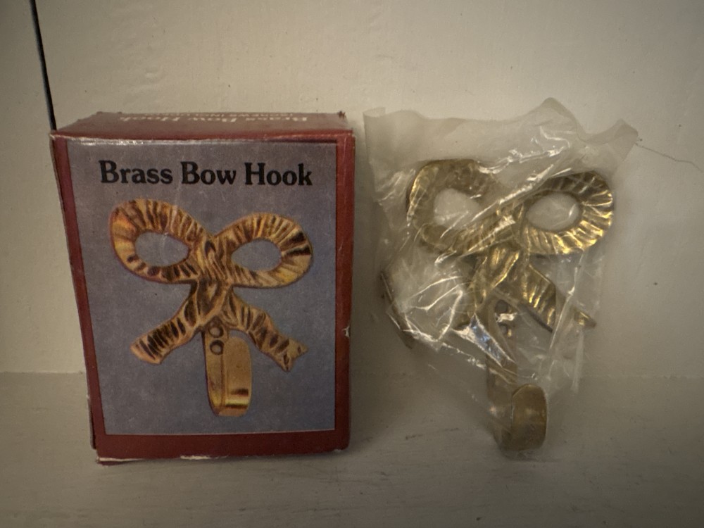 Brass Bow Wall Hook NIB
