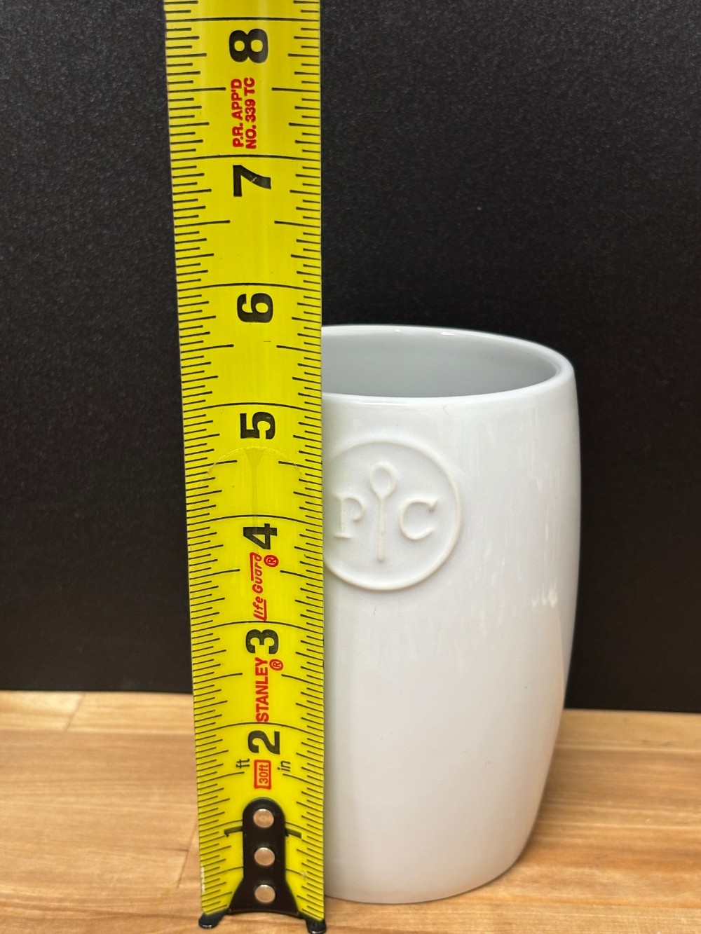 Pampered Chef White Ceramic Utensil Crock Holder PC Logo Cottagecore Kitchen