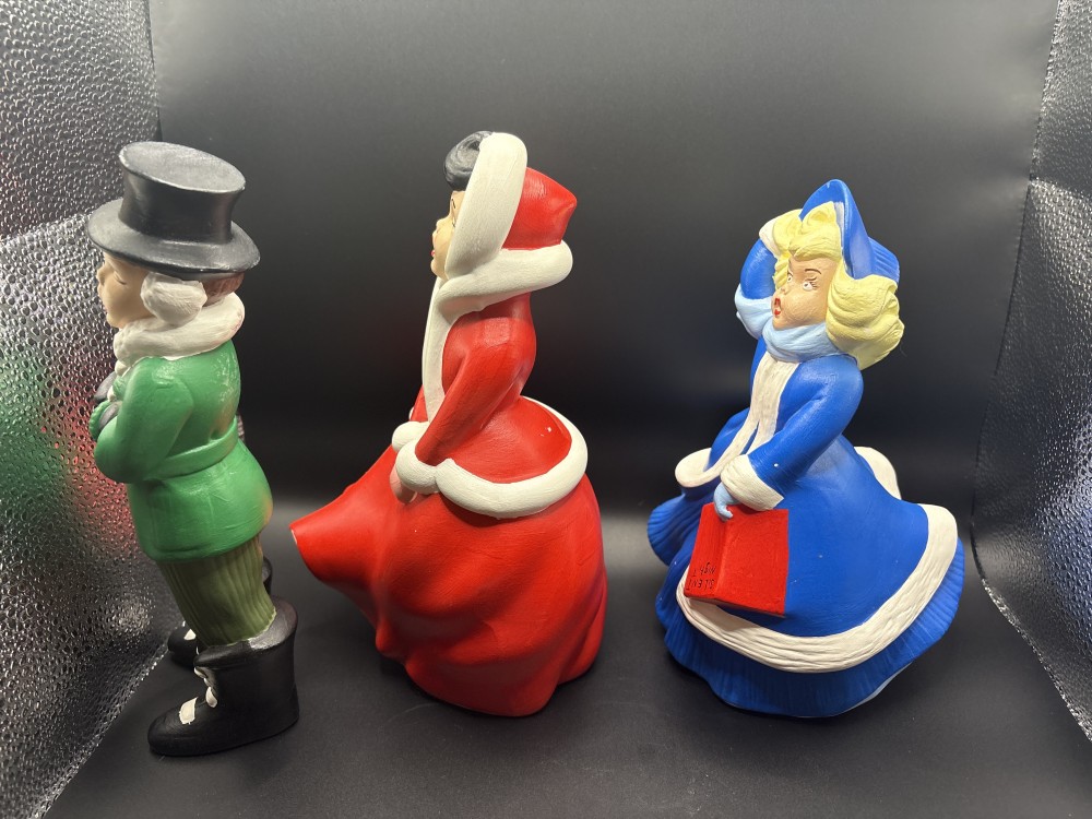 Atlantic Mold Christmas Carolers Hand Painted Lot of 3 ~9 in H