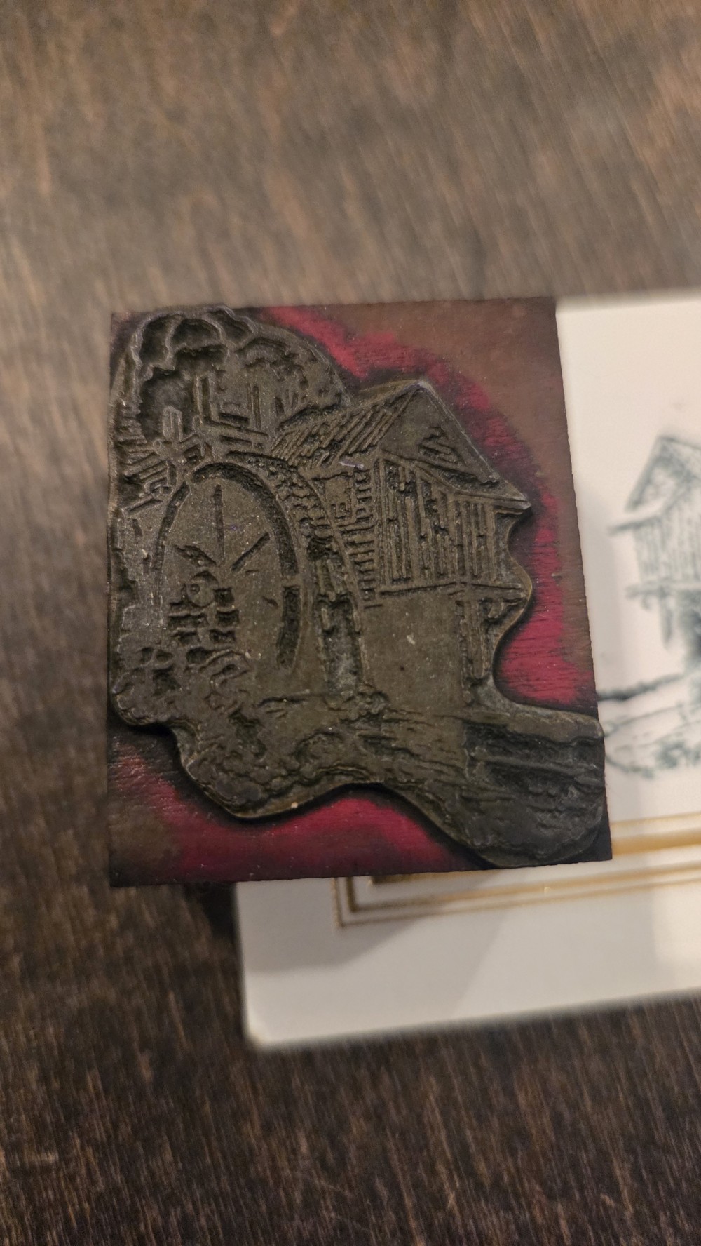 DO-1818 vtg printing block Grist Mill