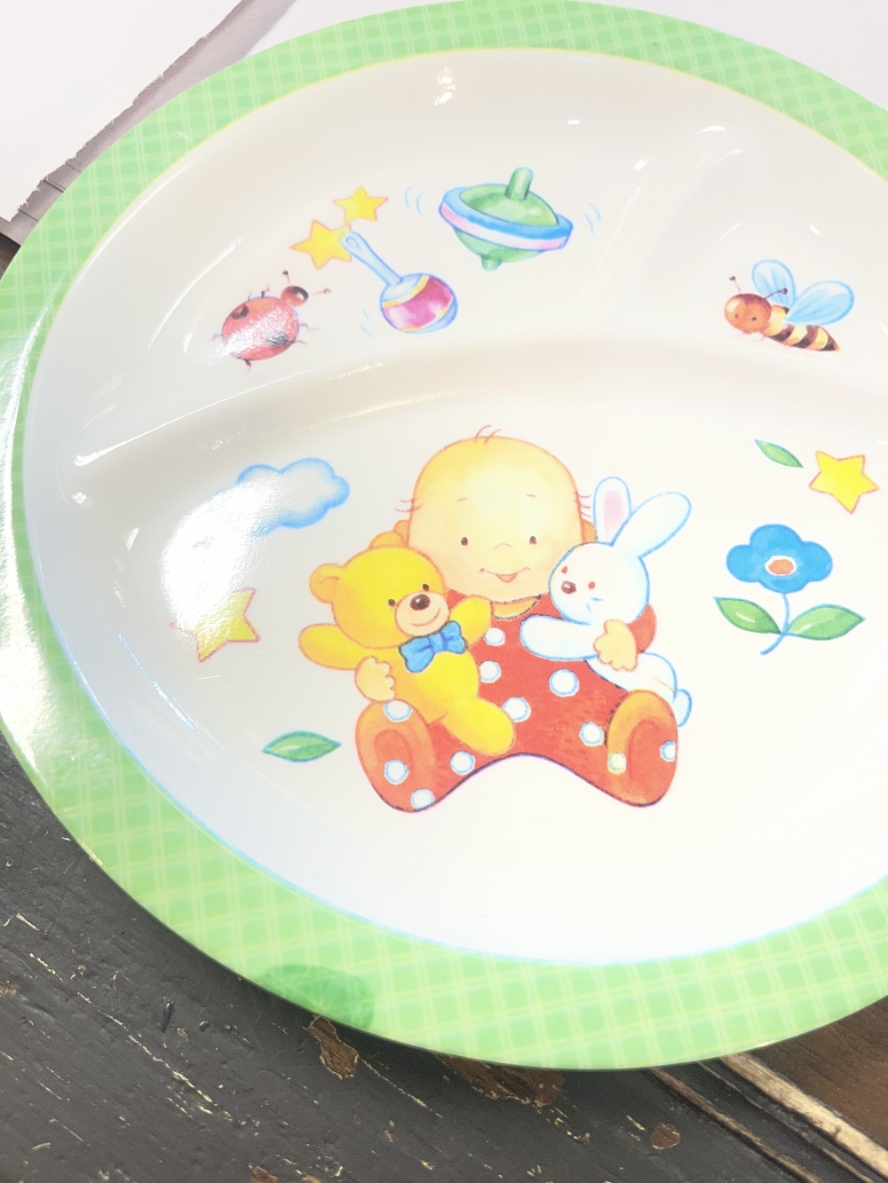 Divided children’s plastic plate baby