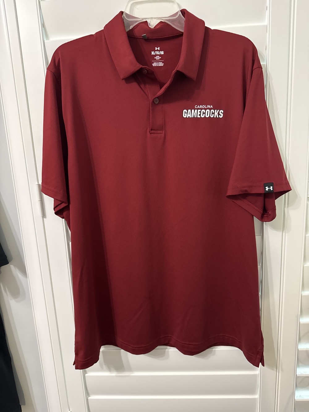 UNDER ARMOUR, GARNET   S/S  POLO (EUC)