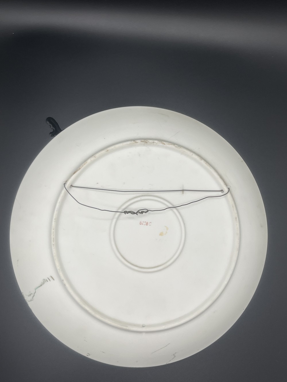 Vtg 3D bisque porcelain relief wall plate 2