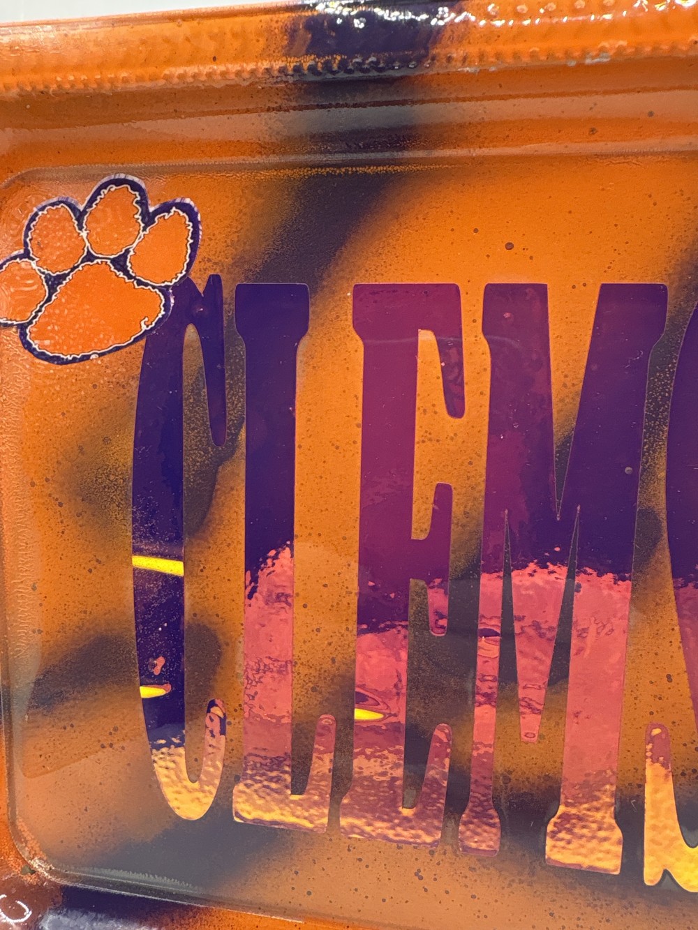 Clemson Tigers Custom Tray 8 x 11 Plastic As-is