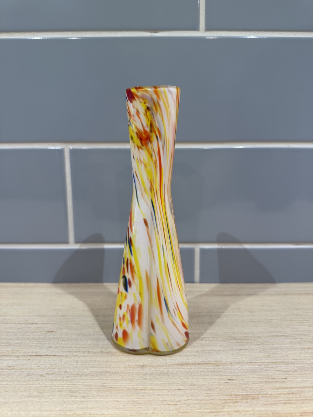 Vtg Confetti Art Glass Bud Vase