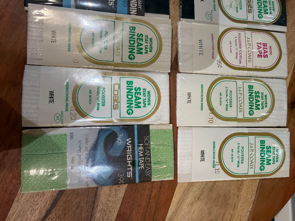 Lot of 12 Seam Binding and Hem Tape