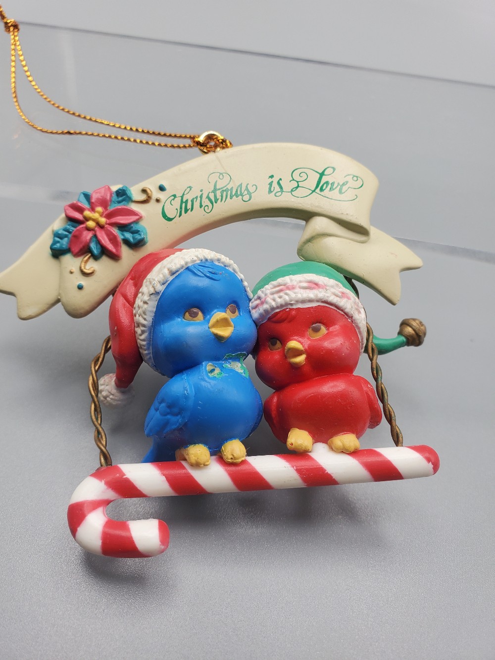 Vintage 1993 Lustre Fame Birds Christmas Ornament