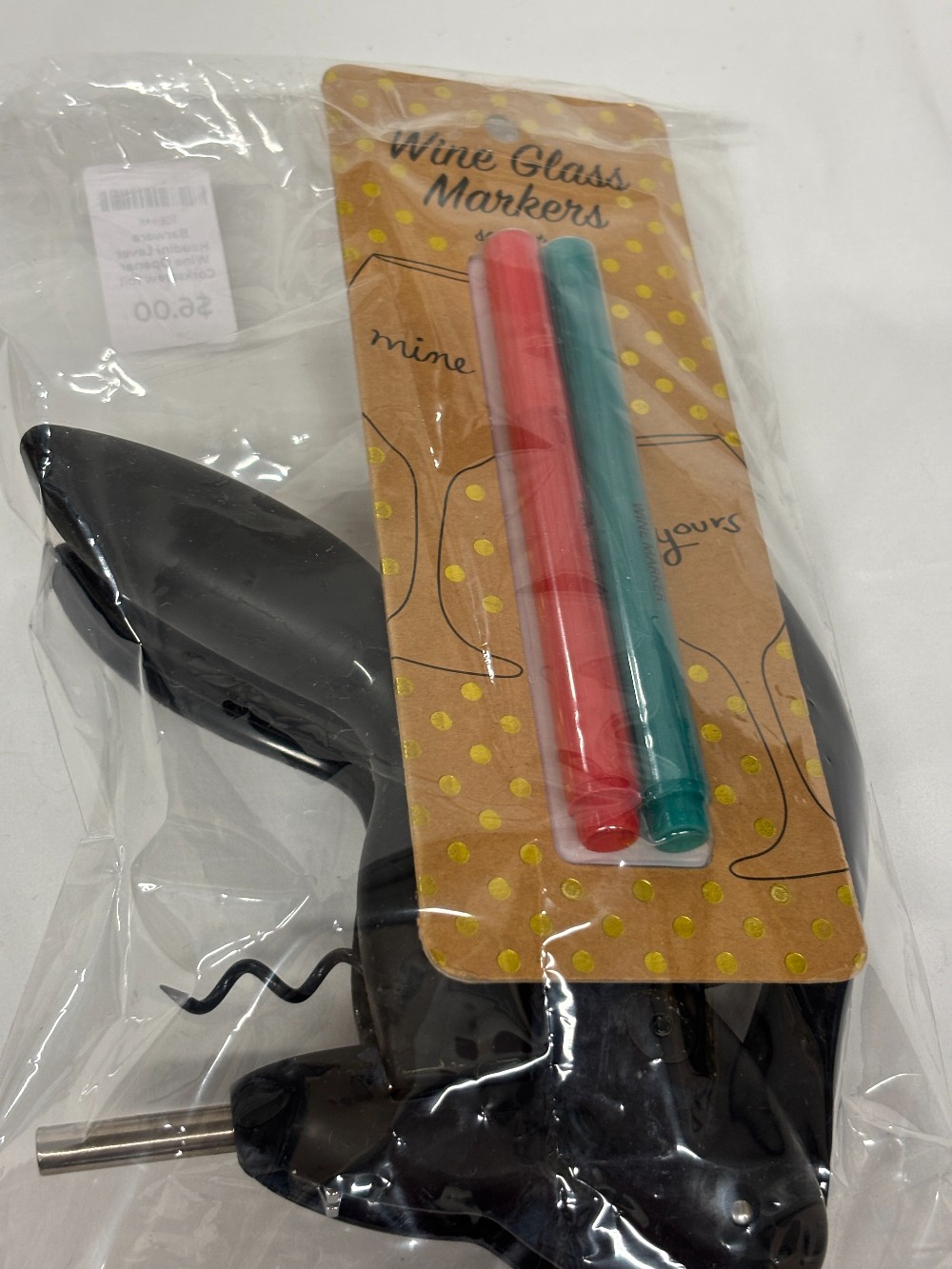 Barware Houdini Lever Wine Opener Corkscrew foil cutter & markers
