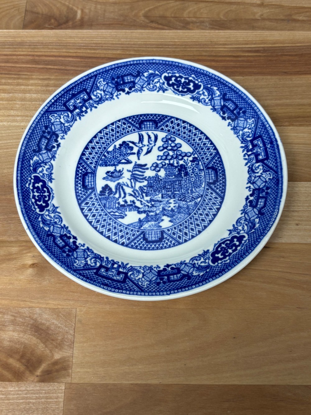 Blue Willow Bread and Butter Plates Set of 4 Blue White Transferware 6.5 Inch