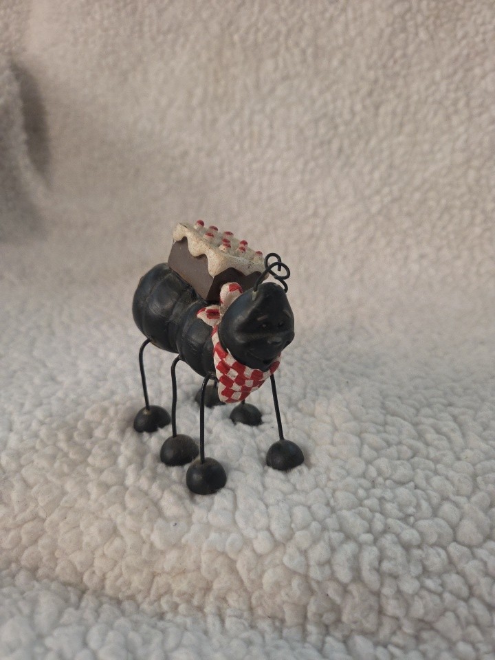 Vintage Metal Picnic Ant Figurine