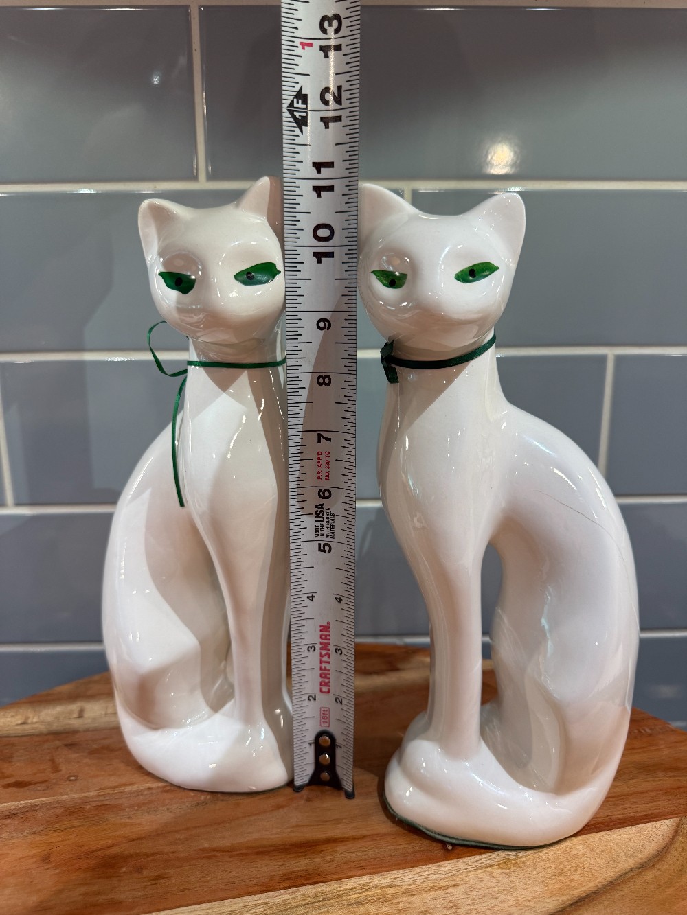 MCM Pair Ceramic Cat Figurine