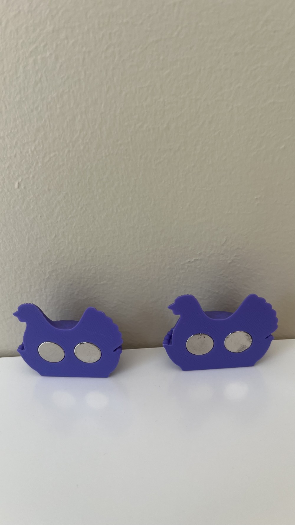 Plastic Purple “Hen on Nest” Frig Magnet