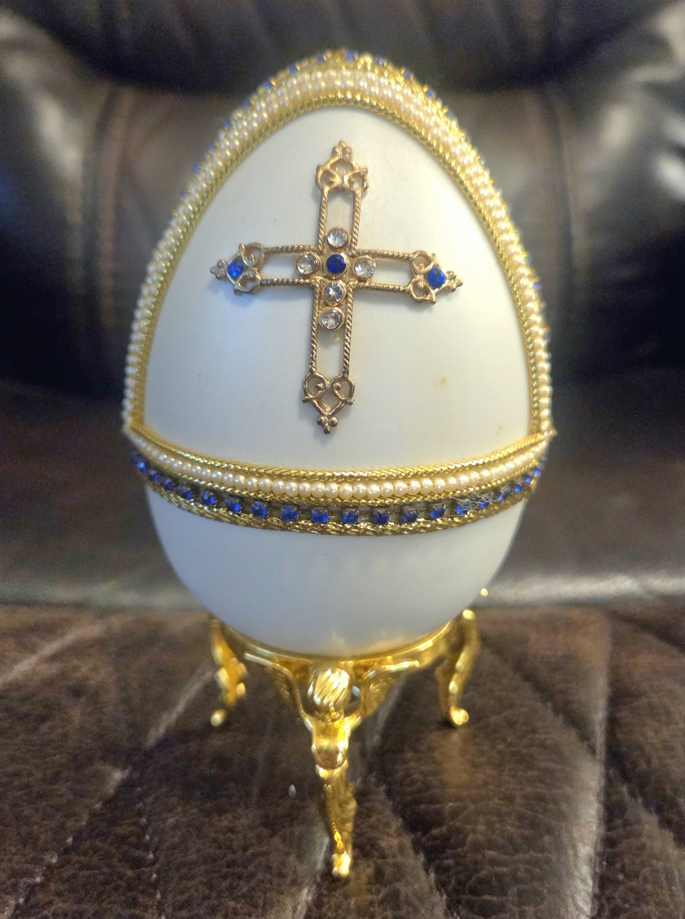 Faberge' Style Egg Nativity Music Box