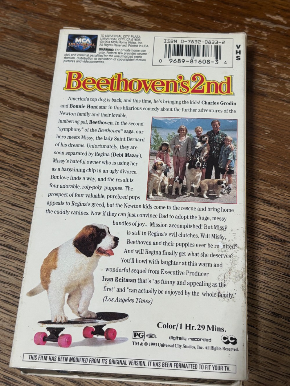 Beethovens 2nd VHS Movie Charles Grodin Bonnie Hunt Family Comedy 1994