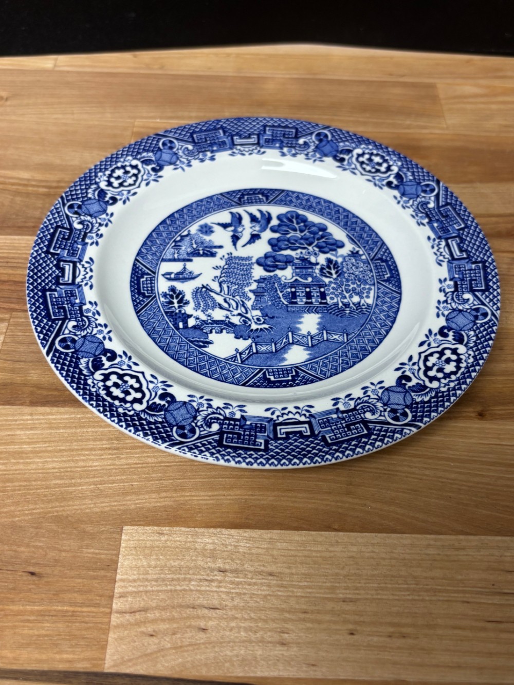 Blue Willow Wood and Sons England Bread Dessert Plate 6.5 Inch Woods Ware
