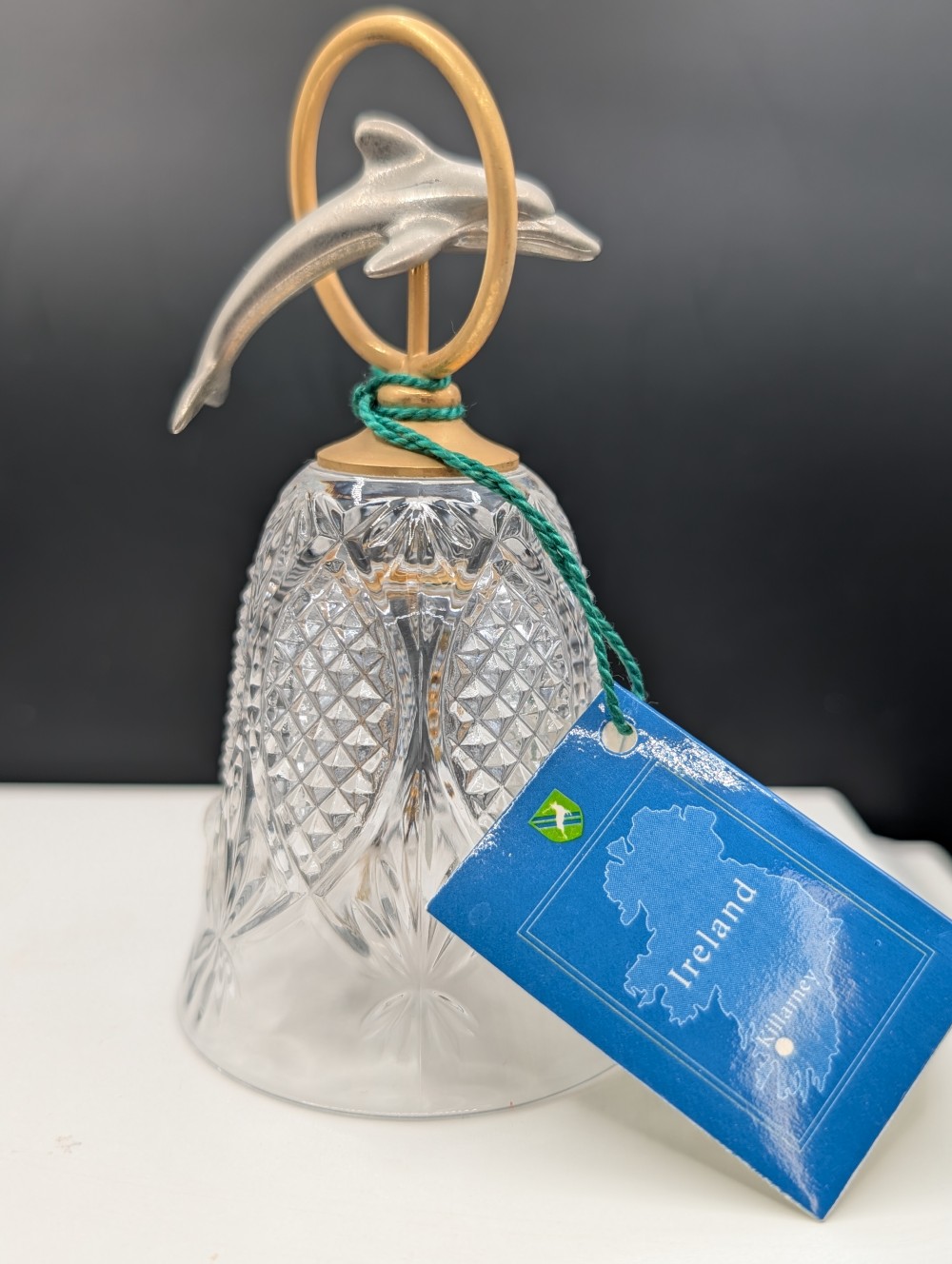 Vintage Seaworld Killarney Crystal Bell w/dolphin handle