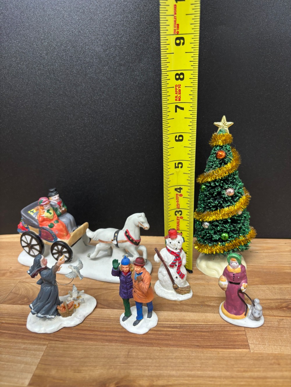 Vintage Lemax Christmas Village Figurine and Accessory Lot of 6