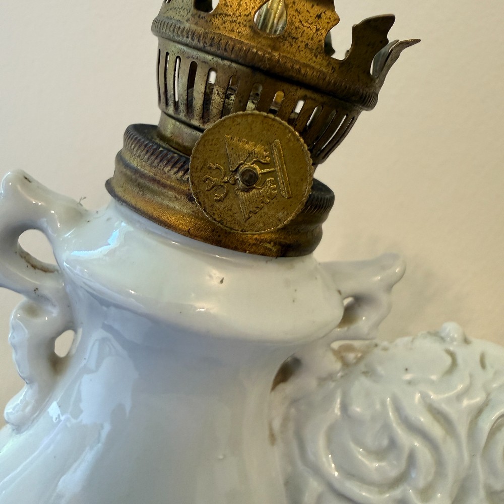 Vintage Porcelain Mini Oil Lamp & Photo Frame, Japan