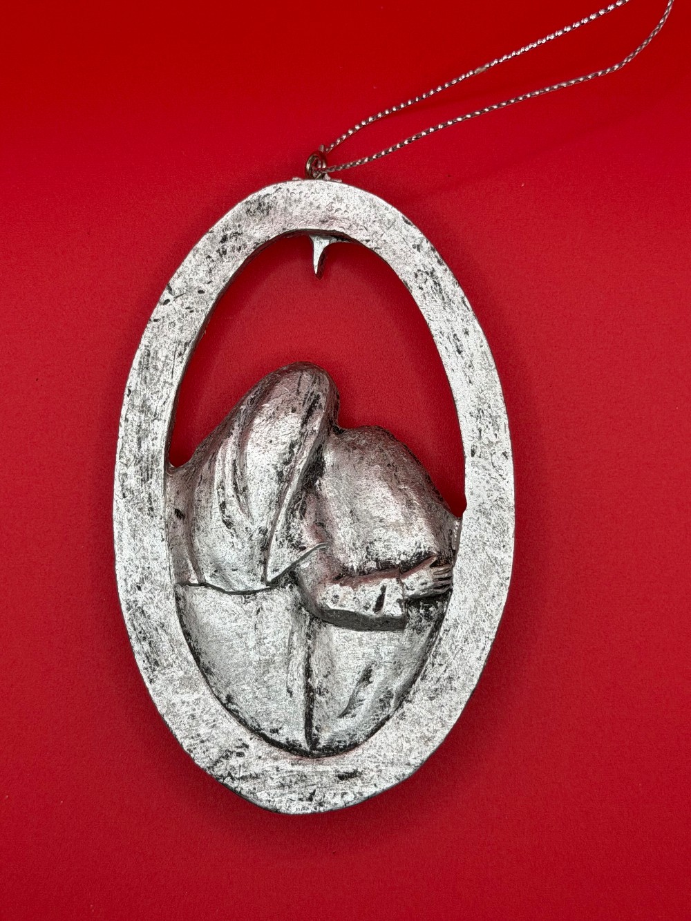 Mary, Joseph & Baby Jesus Silver Ornament