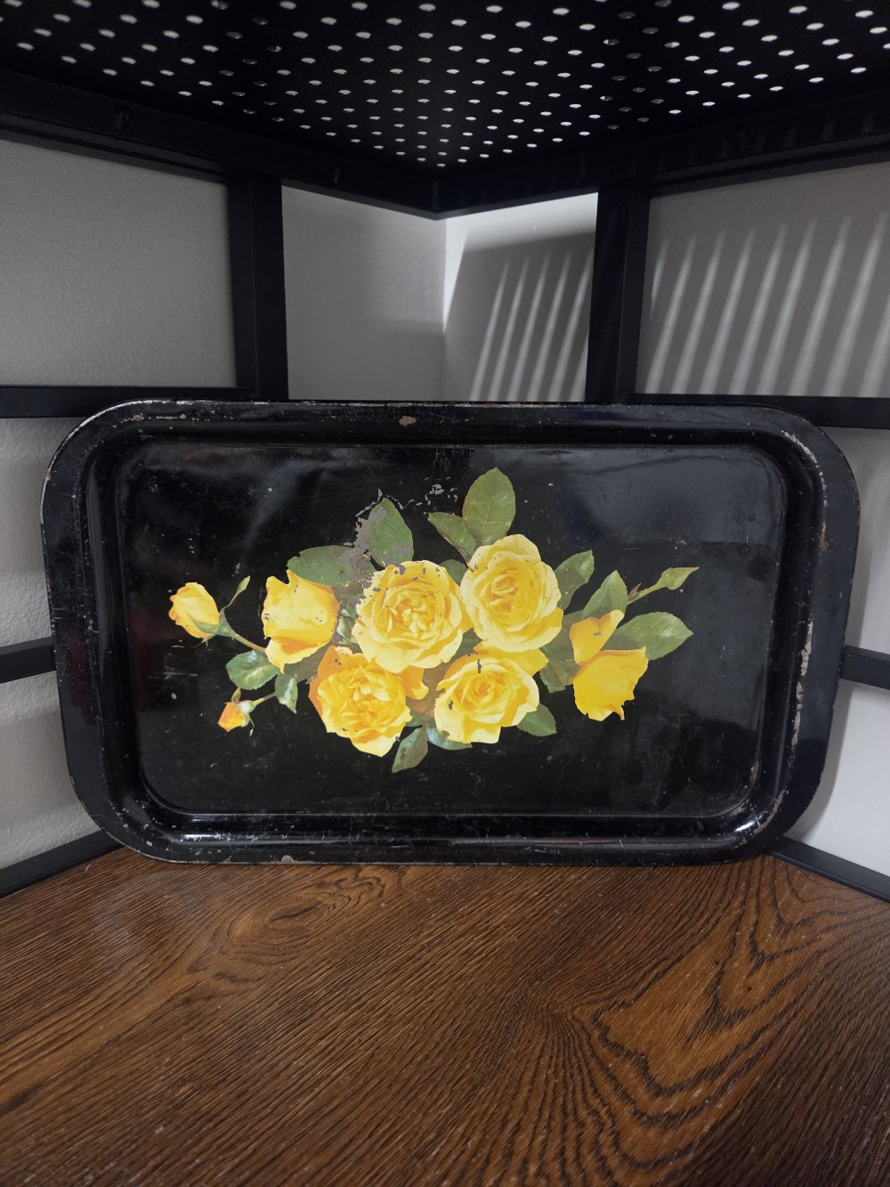 Vintage Toleware Handpainted Tray