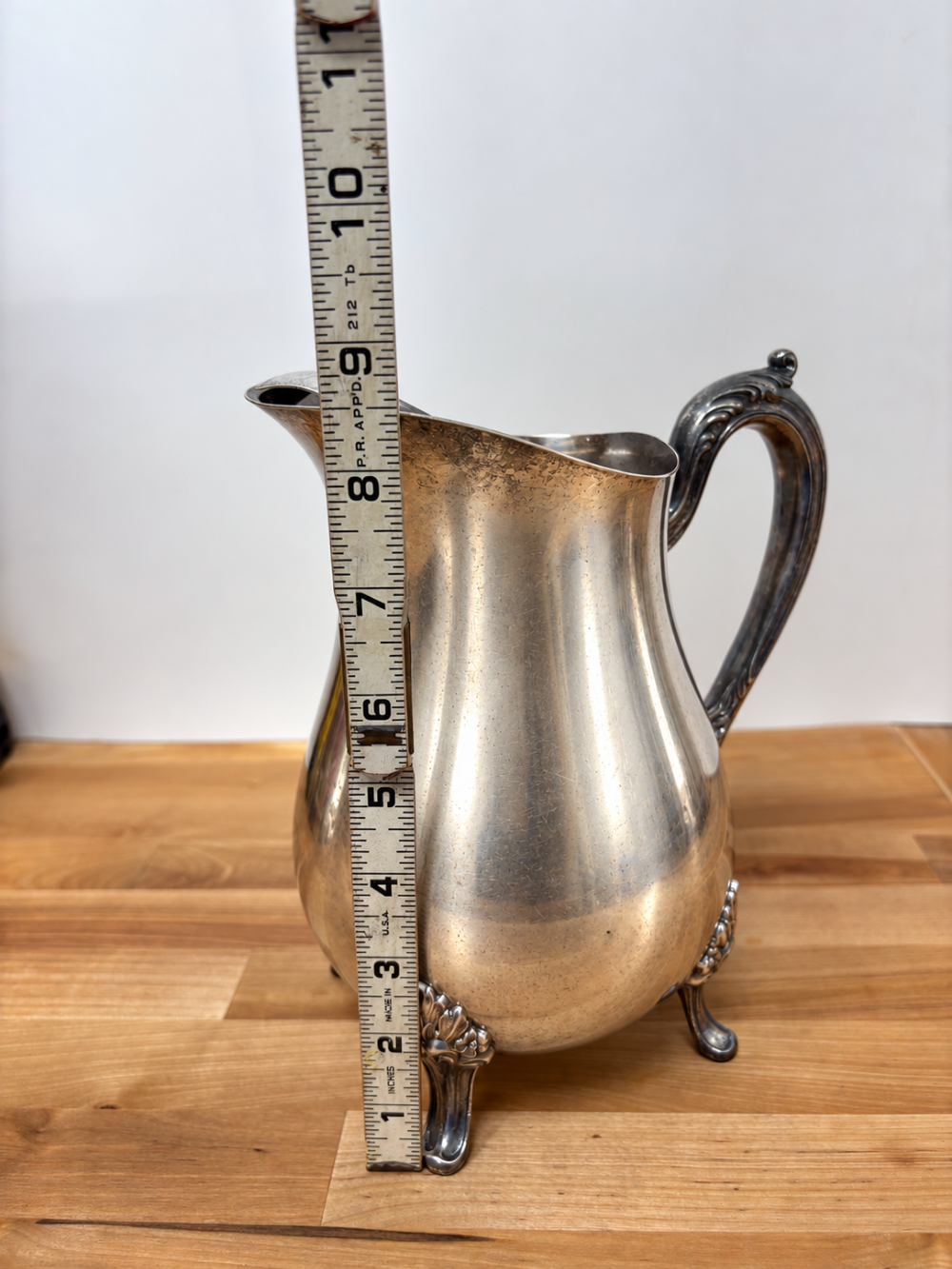Vintage Pilgrim Silverplate Footed Water Pitcher