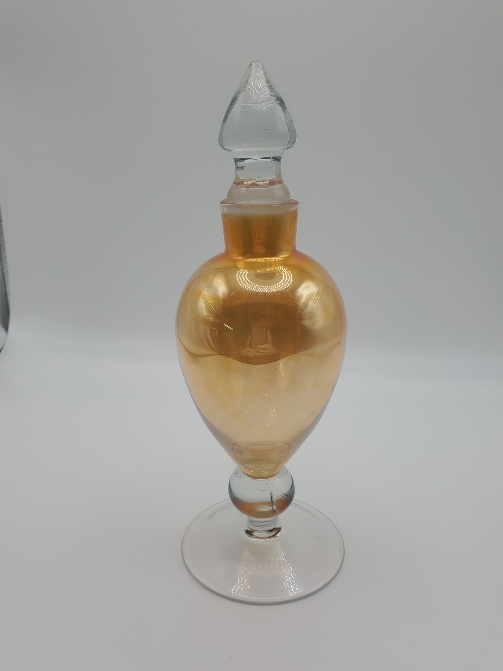 Amber Hand Blown Glass Perfume Bottle