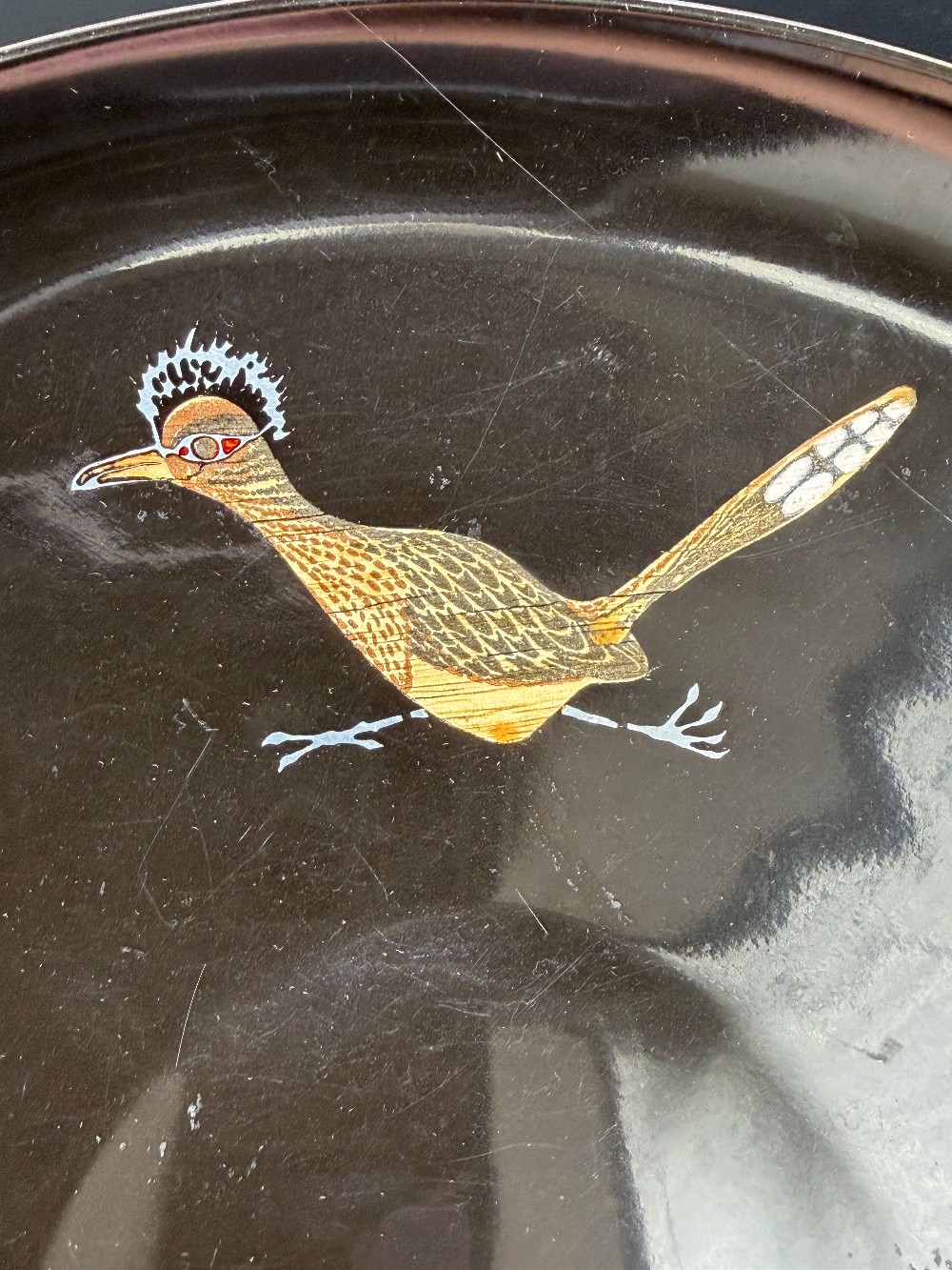 Couroc Vintage MCM Road Runner Serving Bowl