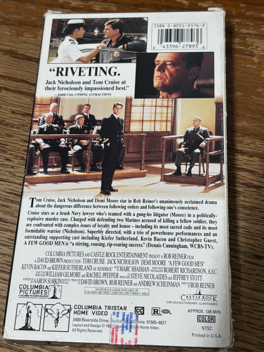 A Few Good Men VHS Movie Tom Cruise Jack Nicholson Demi Moore 1992