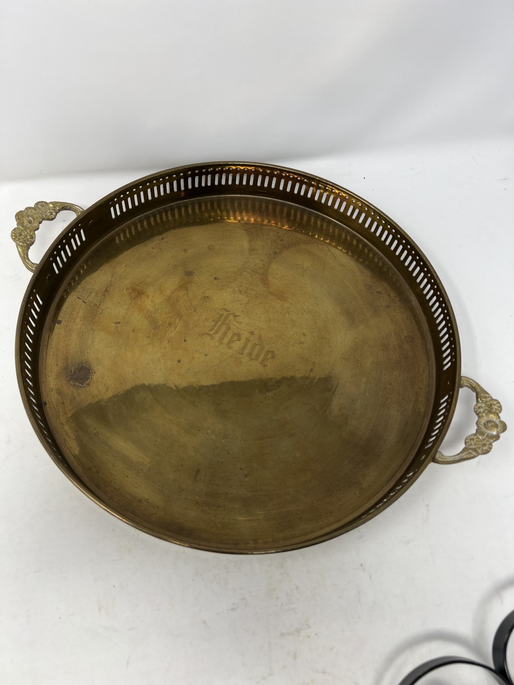 Classic solid brass serving tray