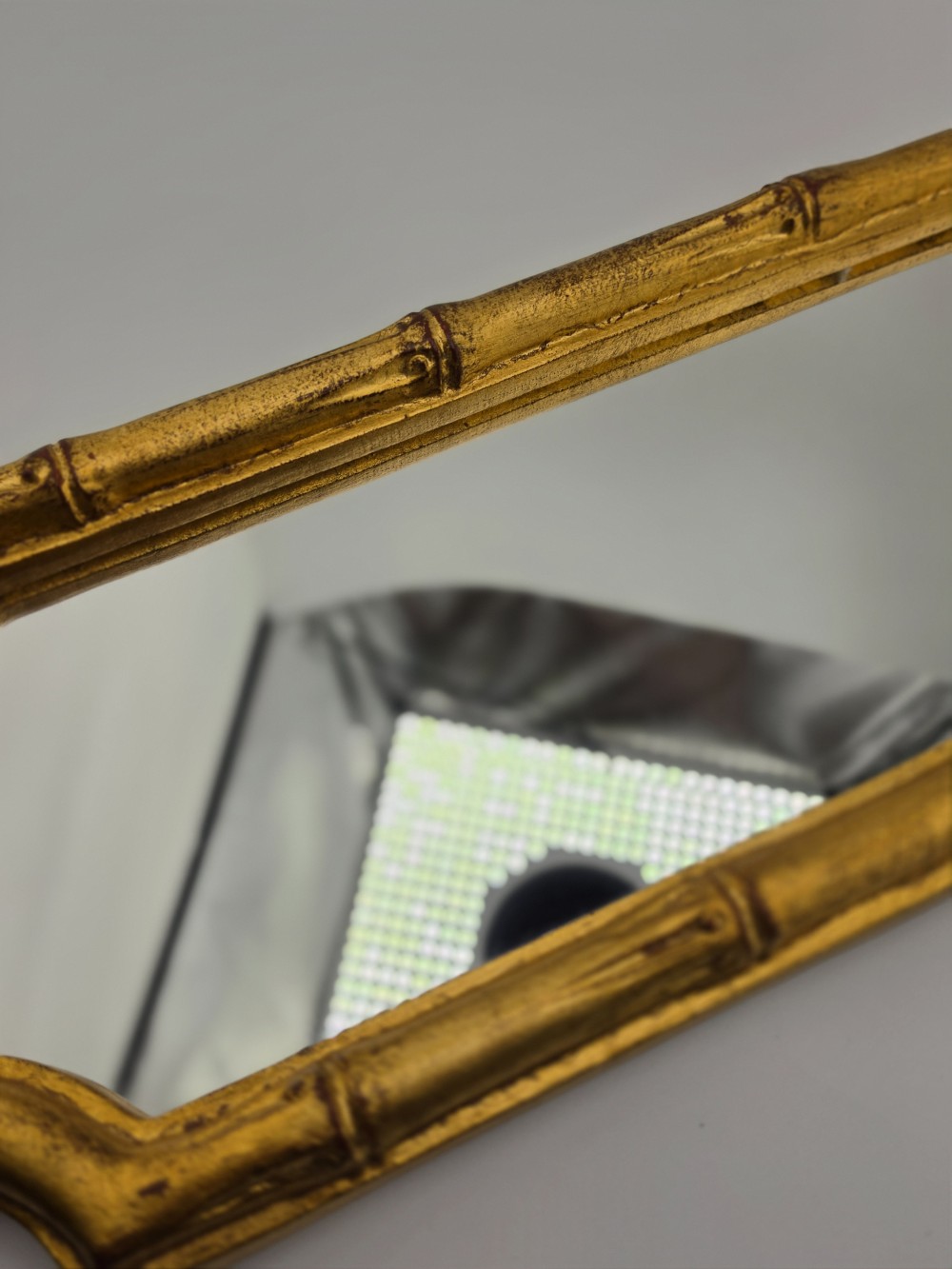Vintage Florentina Gilt Faux Bamboo Accent Mirror