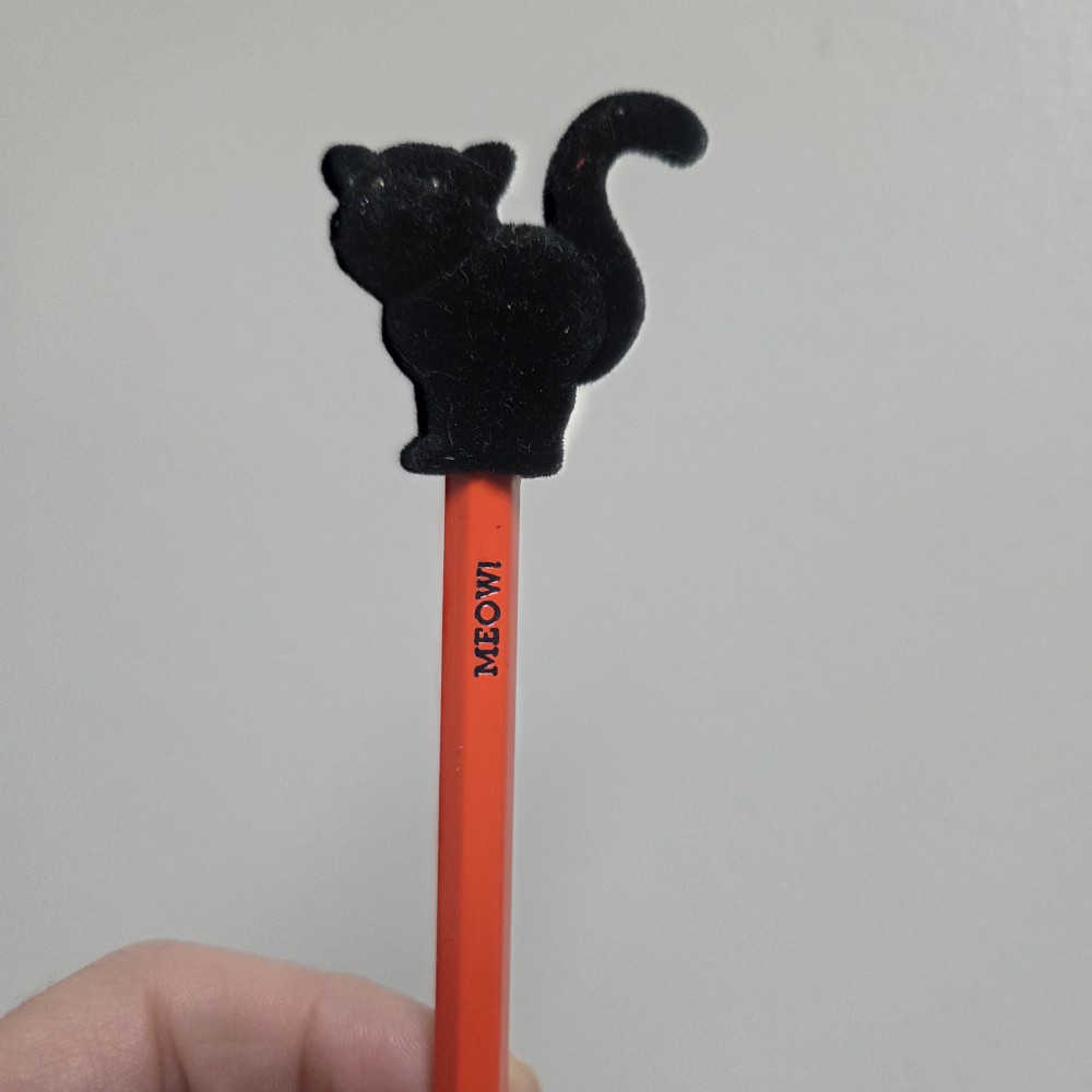 VTG Novelty Black Cat Topper Pencil