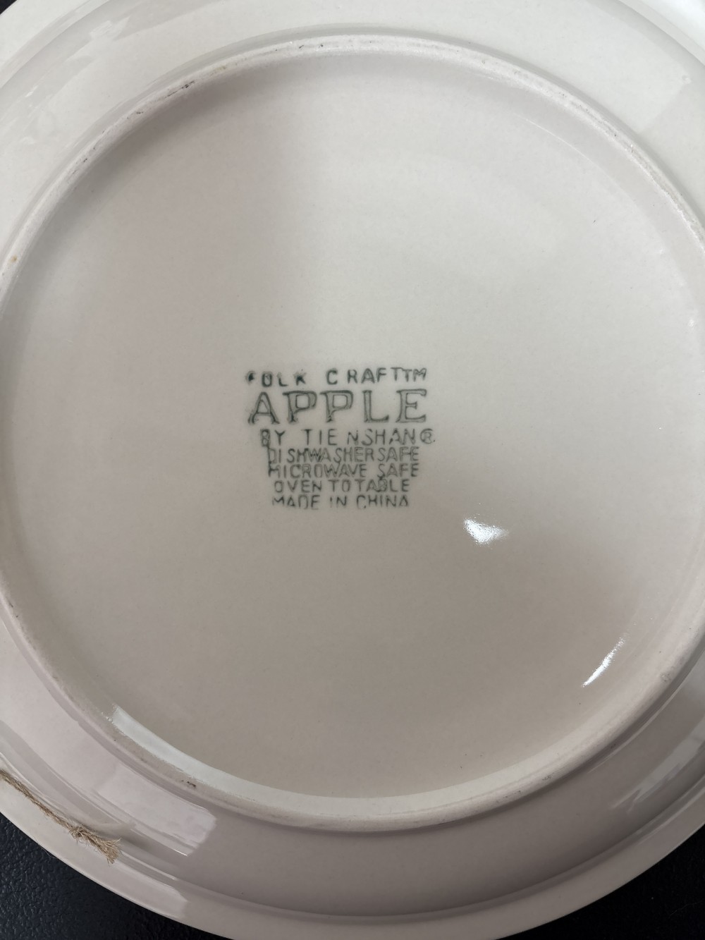 Green Apple Spongeware Platter 12 inch