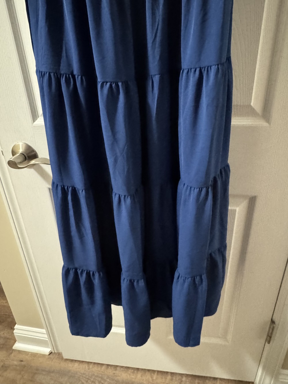 NAVY SMOCKED TIERED DRESS,