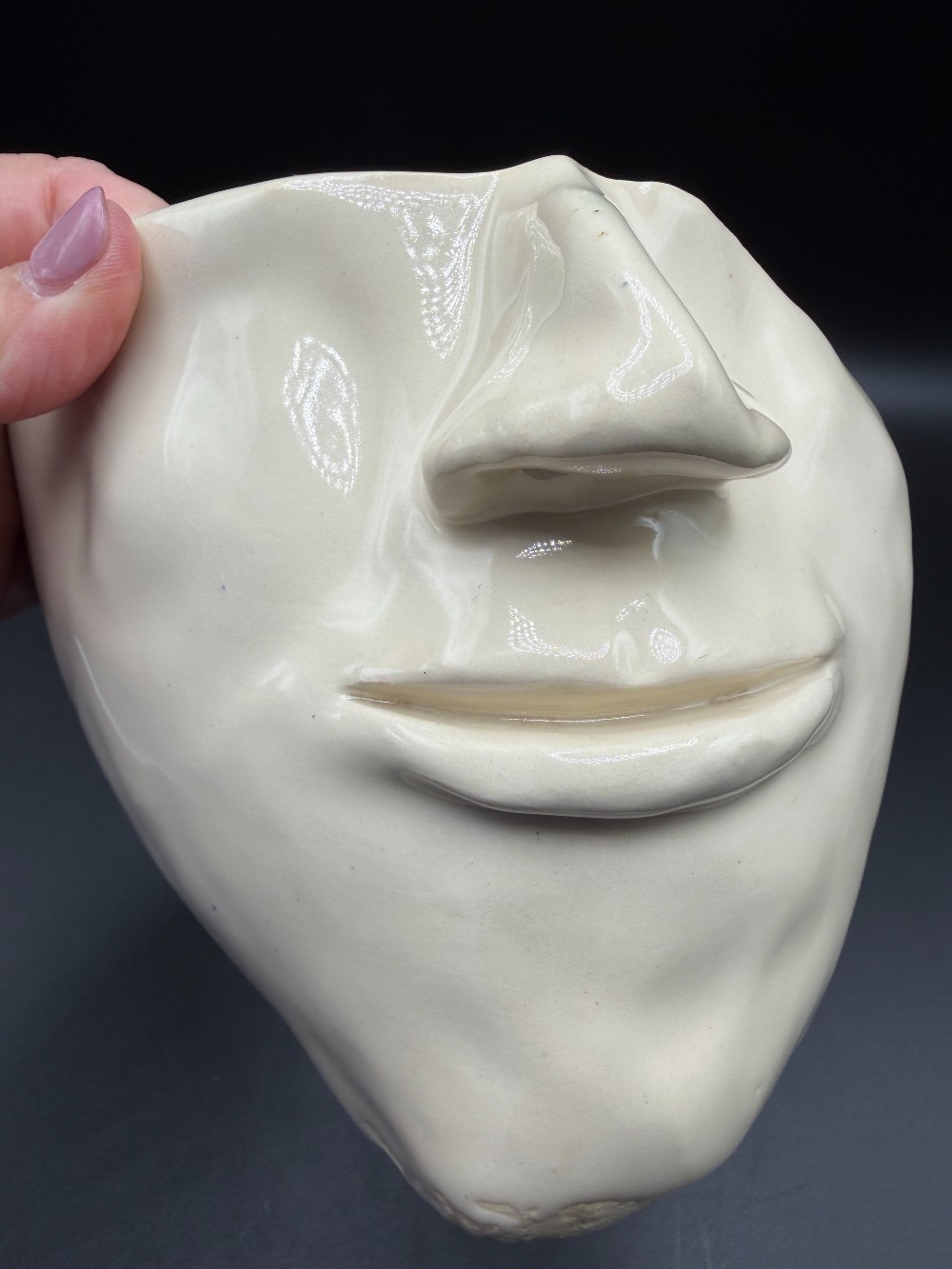 Vintage Signed Studio Art Pottery Face