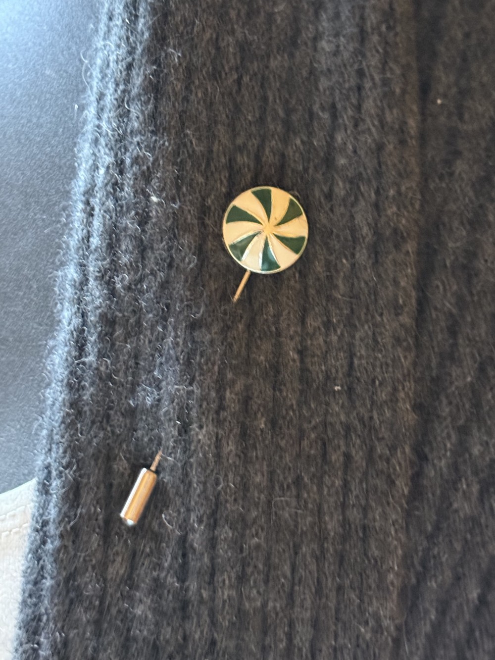 Hat Pin / Scarf Pin - Peppermint Candy in Green, Lapel Pin