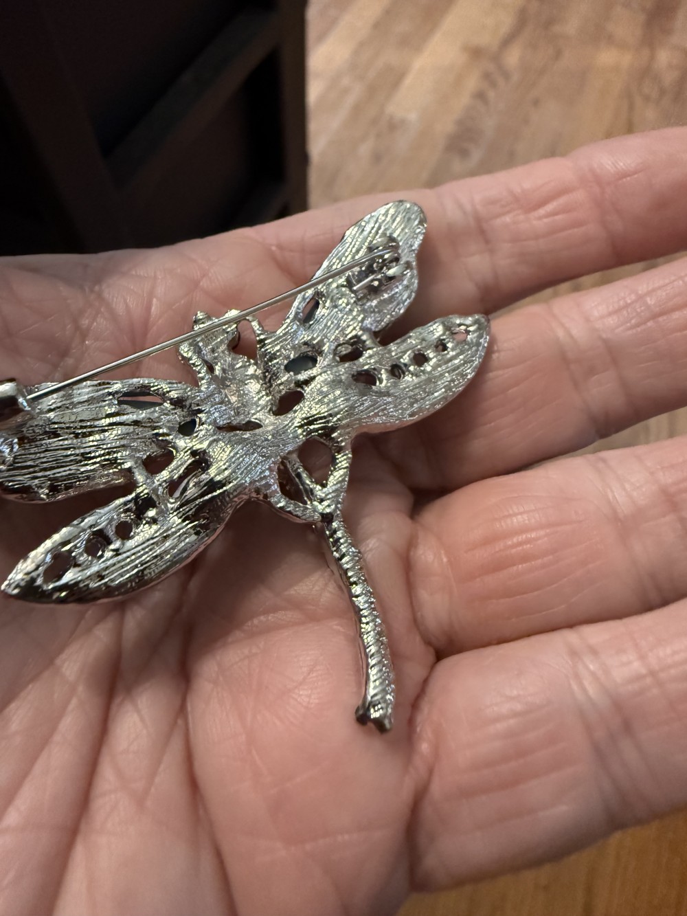 Dragonfly Brooch Pin - Blue Jewels & Stones