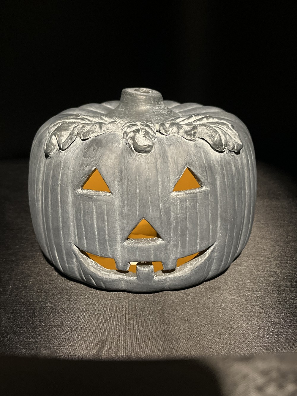 Upcycled ceramic Jack-o-lantern #2