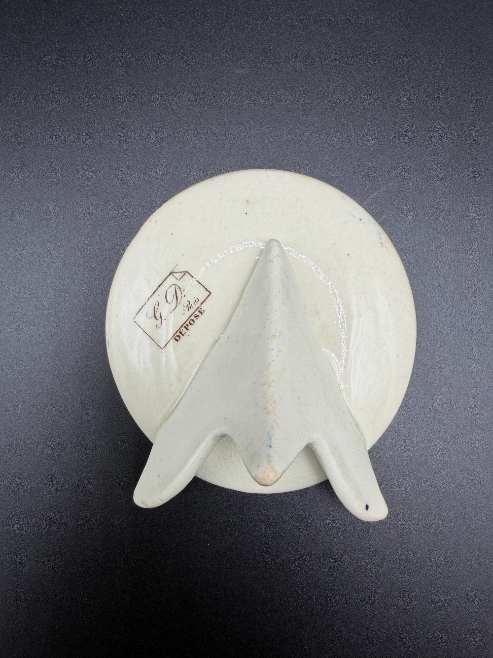 Antique French Faience Miniature 3 Inch Easel Plate - Le Roi Dagobert by G.D. Paris