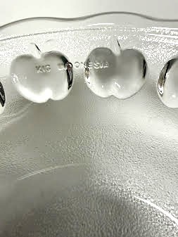 Clear Glass Apple Rim Serving Bowl