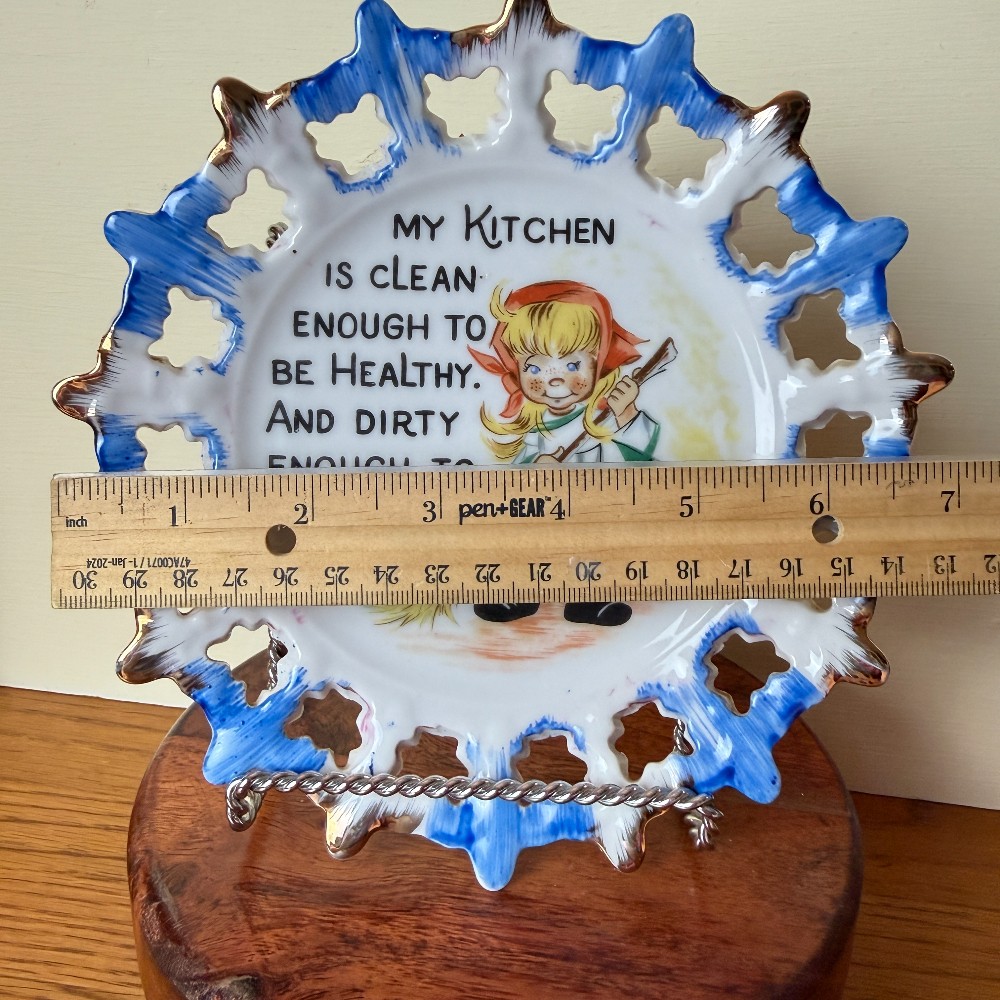 Vintage Japan Pierced-Edge Kitchen Plate 