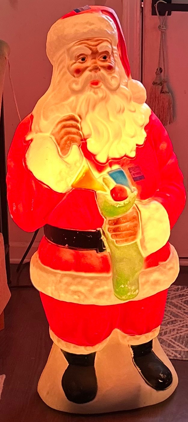 Rare Vintage 40” African American Santa Claus Blow Mold