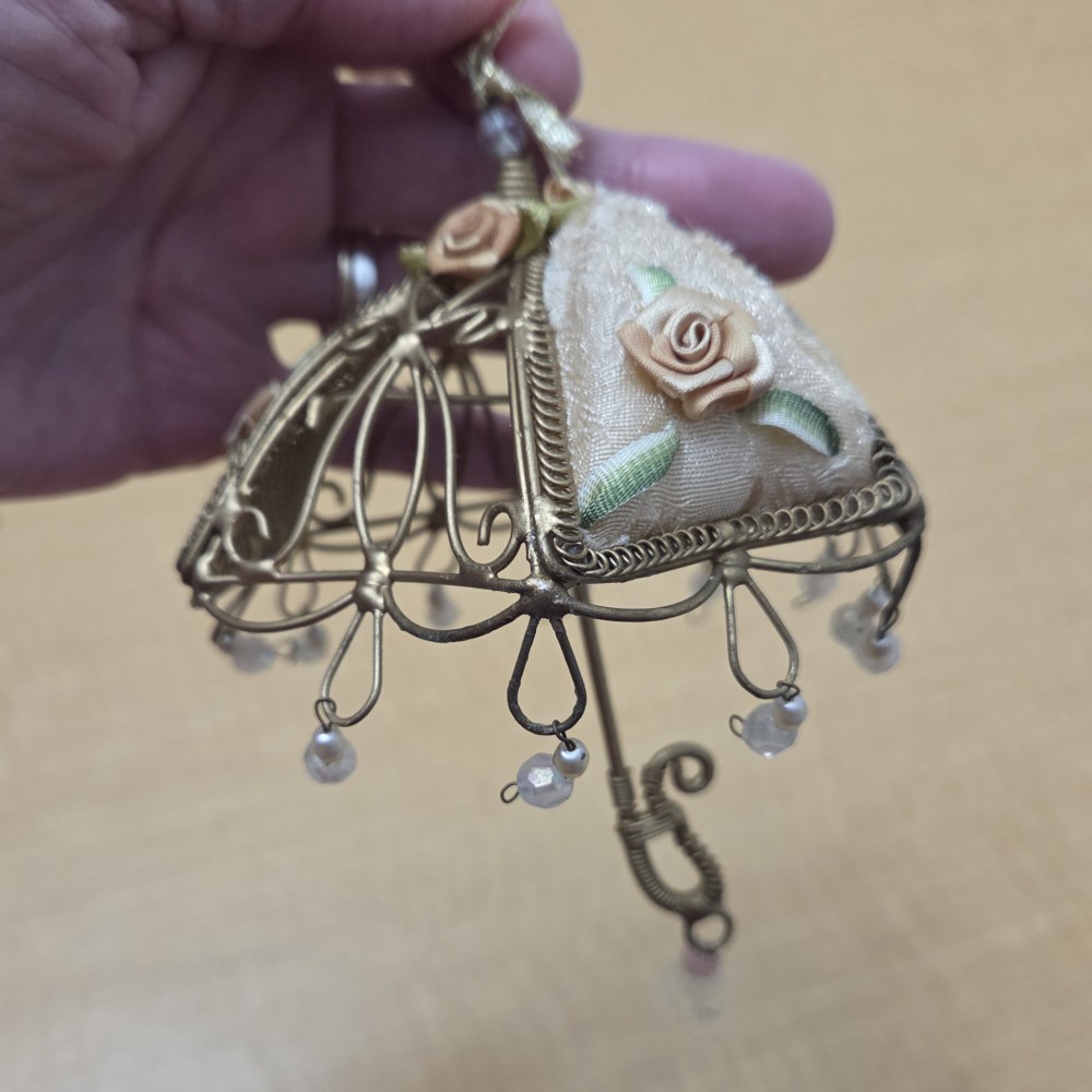 Vintage Victorian Wire Parasol Ornament