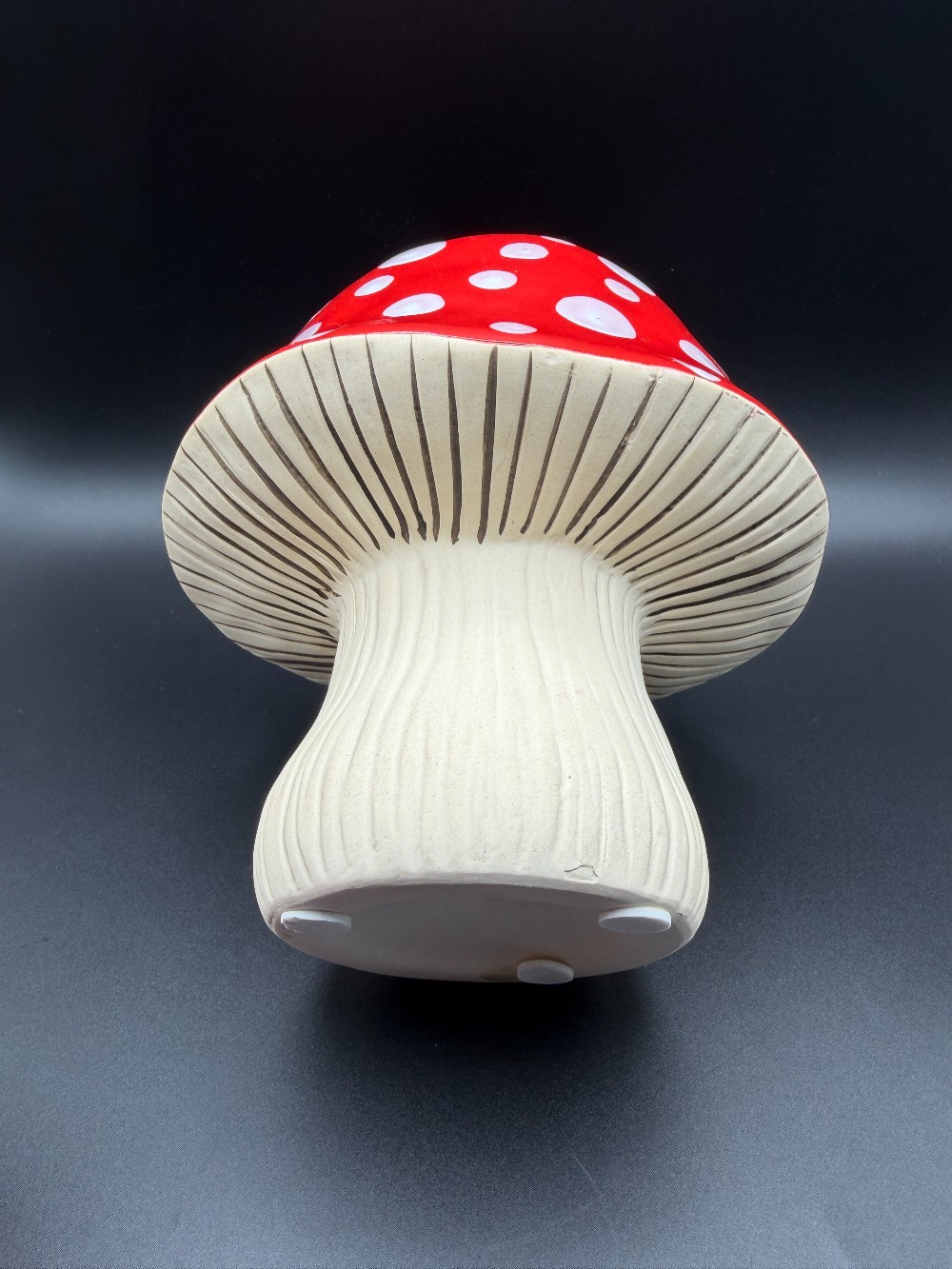 Red & White Polka Dot Ceramic Mushroom Planter Pot