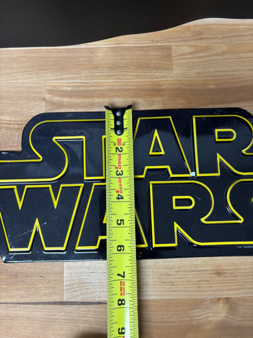 Star Wars Embossed Metal Logo Sign Lucasfilm Black & Yellow