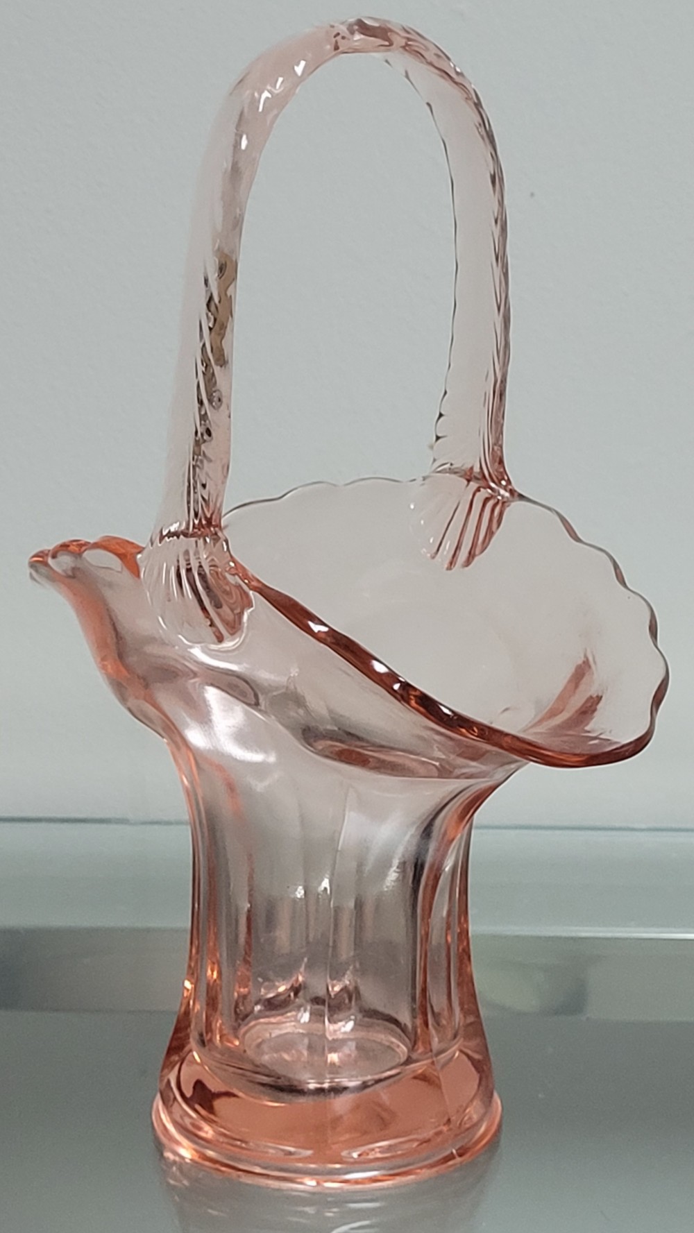 Westmoreland pink glass basket