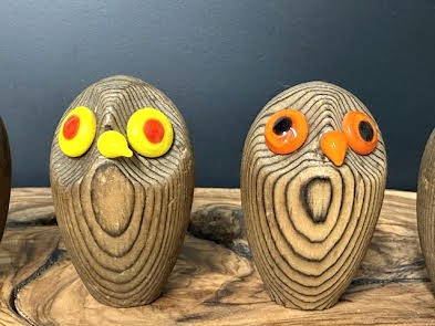 MCM Japan Cryptomeria Wood Owls
