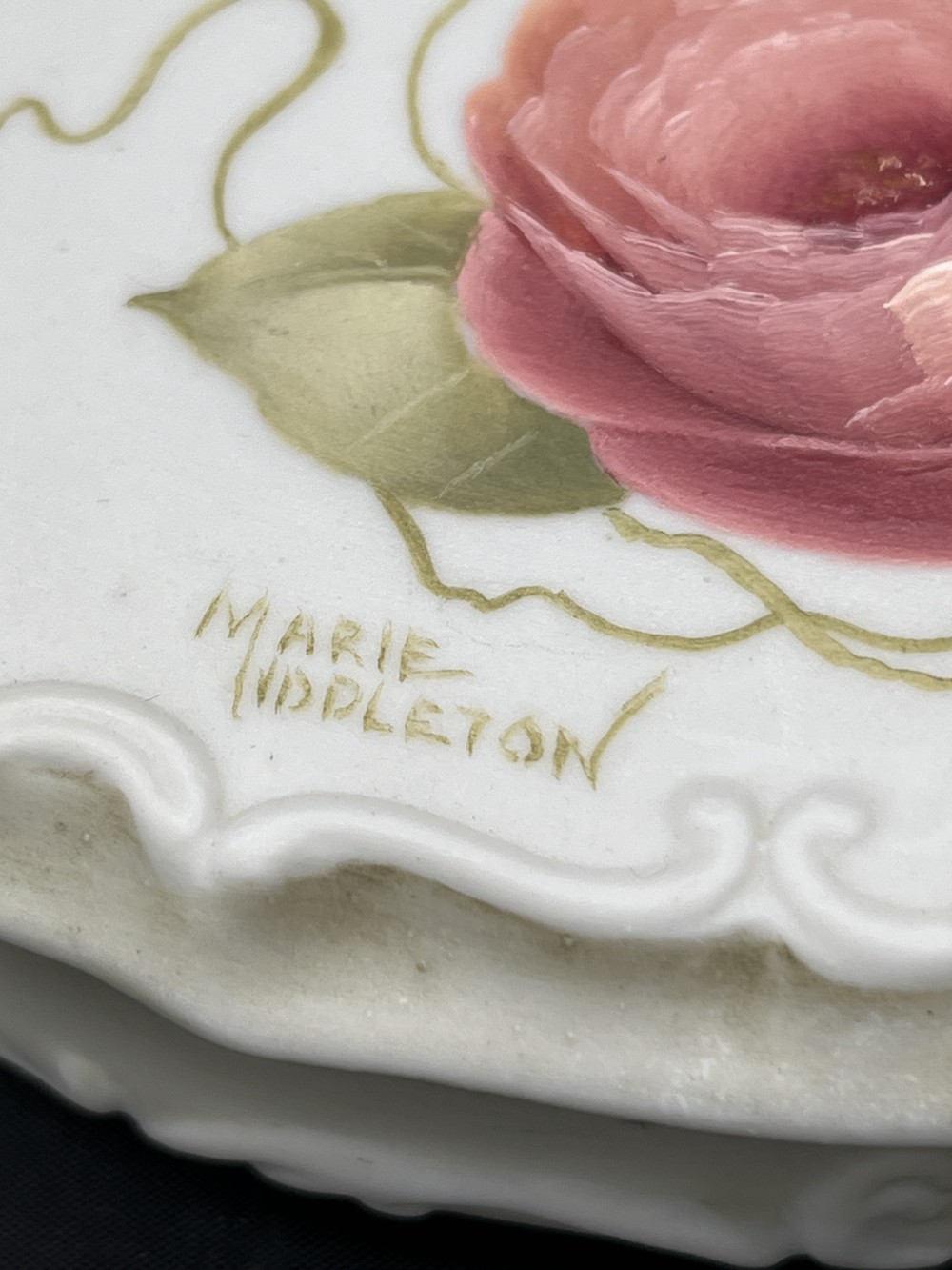 Handpainted Bisque Trinket Box