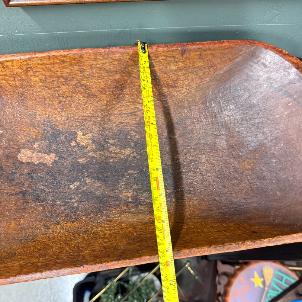 Antique Primitive Carved Wooden Dough Bowl Long Oval